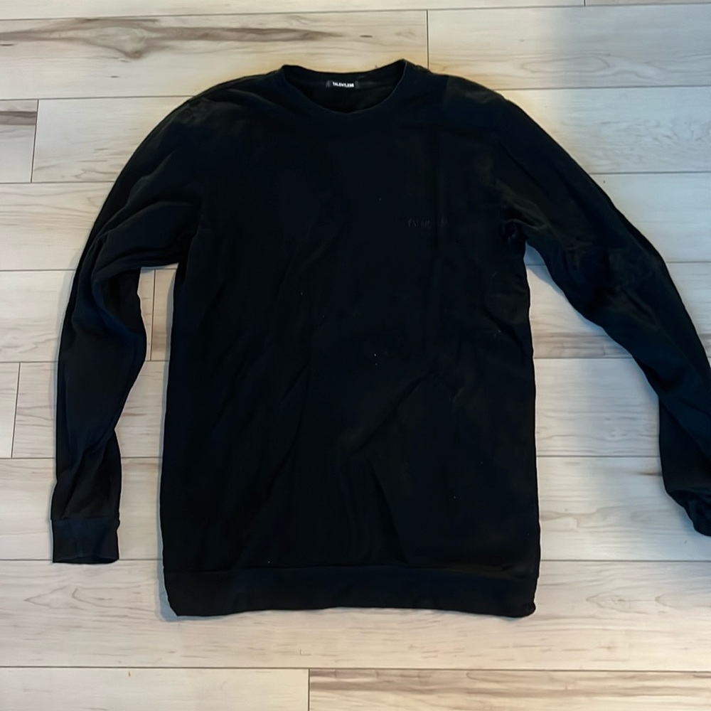 TALENTLESS - Unisex Long Sleeve Black on Black t shirt (Small)